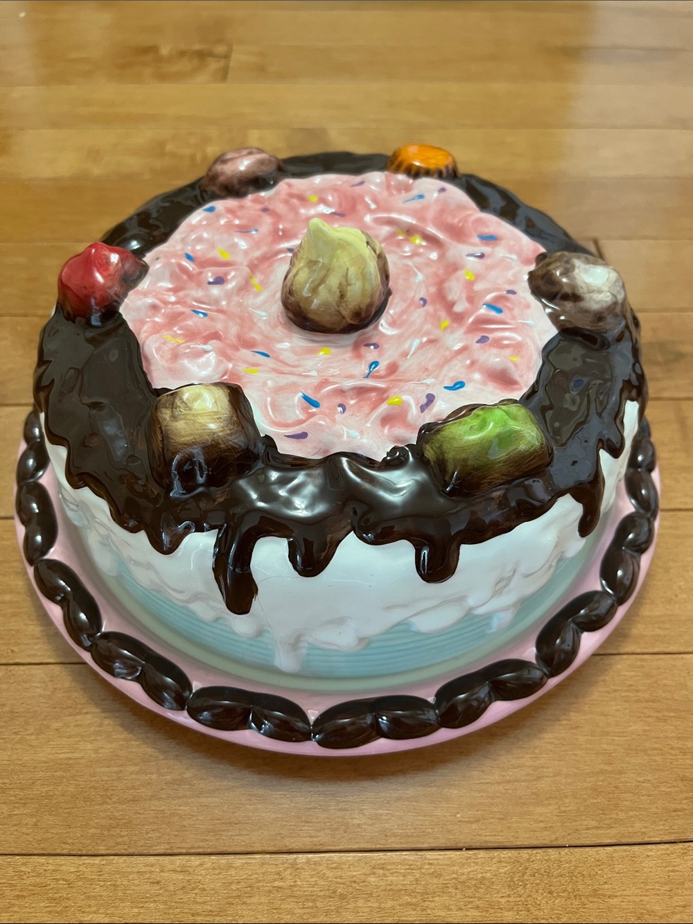 Rare Vintage 70’s Cake-shaped Ceramic Cake Plate